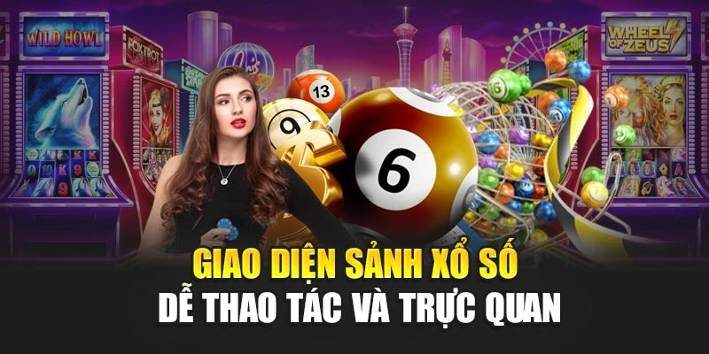 Giao diện sảnh xổ số dễ thao tác và trực quan